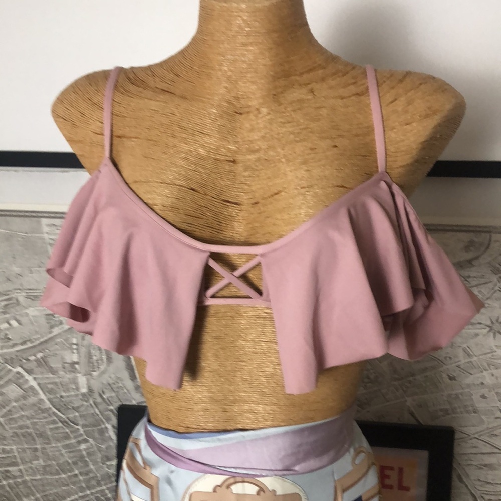 Montce Pink Ruffle Women's Top - Picture 3 of 8